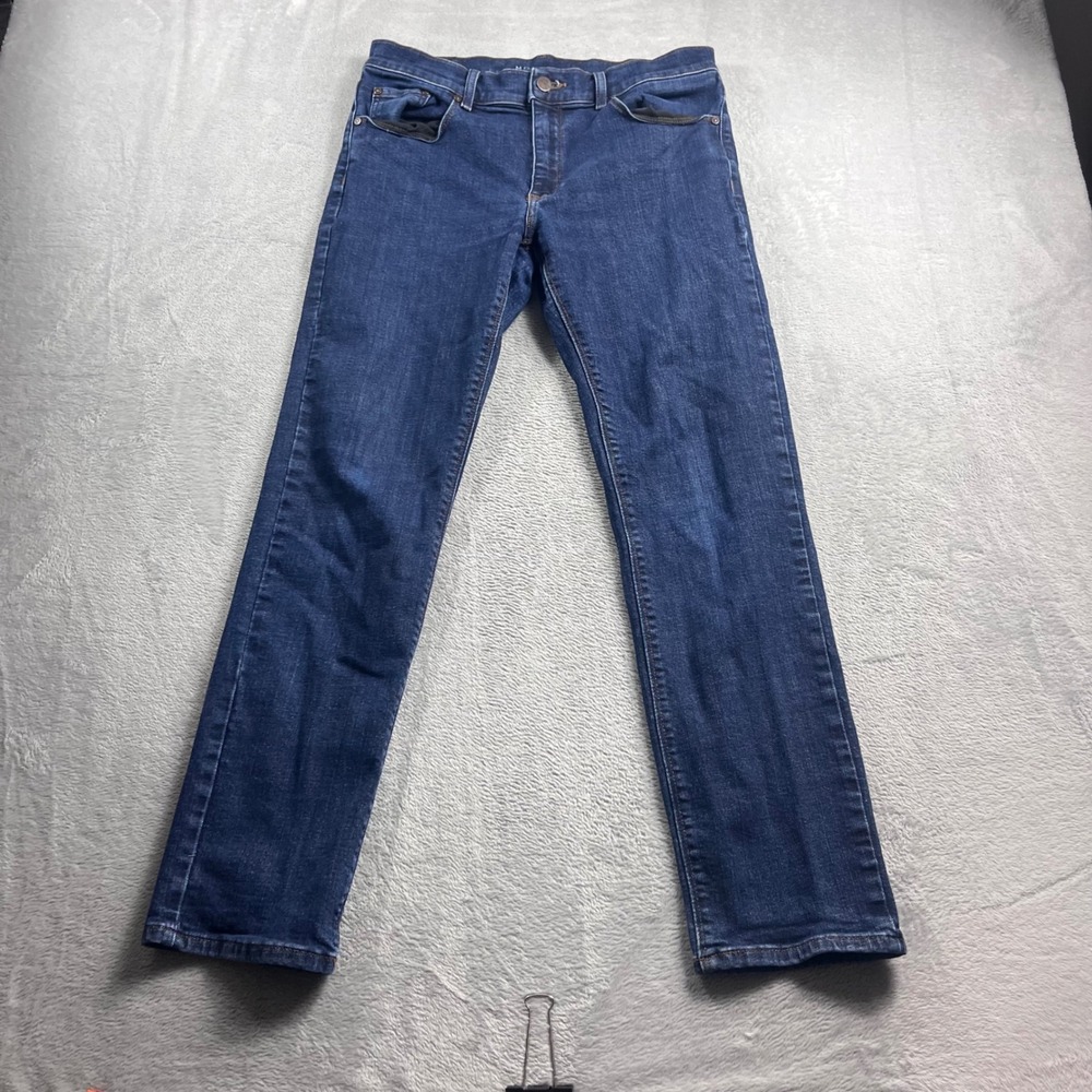 Mott & Bow Slim Fit Jeans Mens 32x30 Dark Wash Blue Stretch Denim